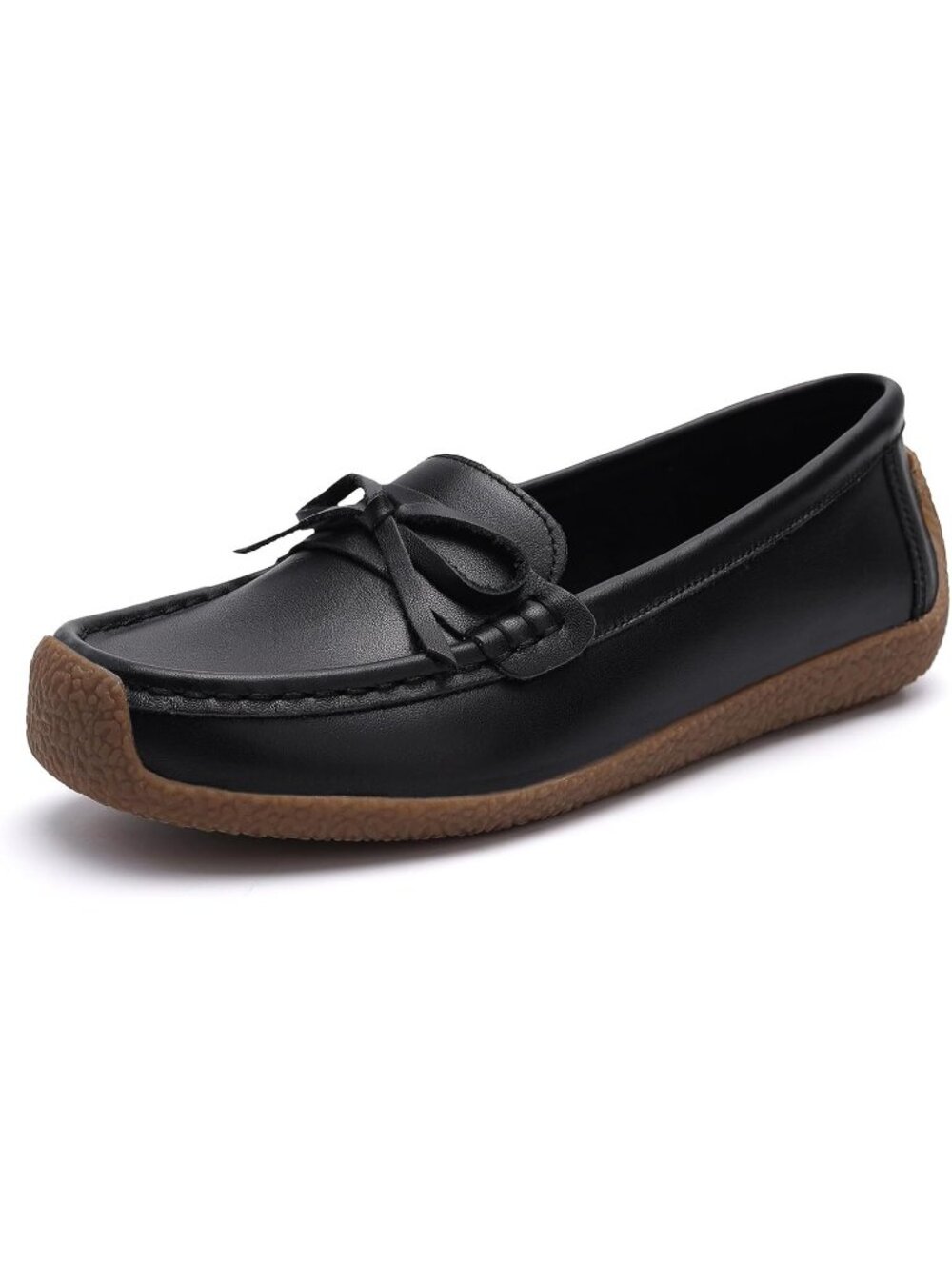 Women's Black Loafers Slip-Ons Cute Lightweight Dress Walking Stylish Shoes